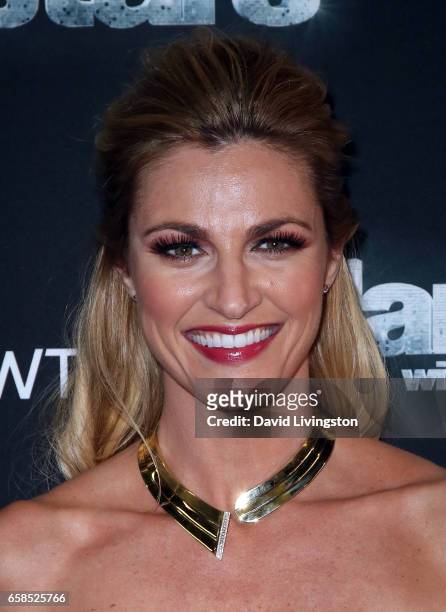 Personality Erin Andrews attends "Dancing with the Stars" Season 24 at CBS Televison City on March 27, 2017 in Los Angeles, California.