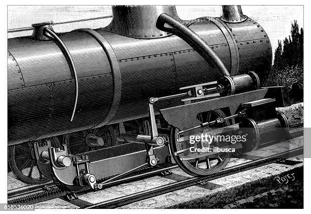 antique engraving illustration: mount washington train - mount washington nevada stock illustrations