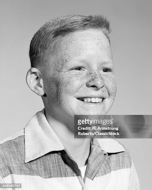 1960s PORTRAIT SMILING FRECKLE FACED BOY
