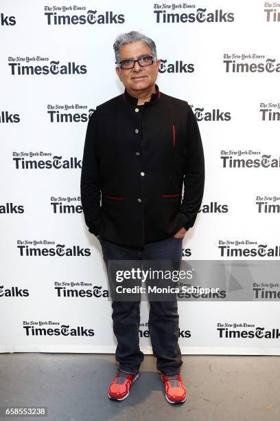 Deepak Chopra attends TimesTalks With Deepak Chopra at Florence Gould Hall on March 27, 2017 in New York City.