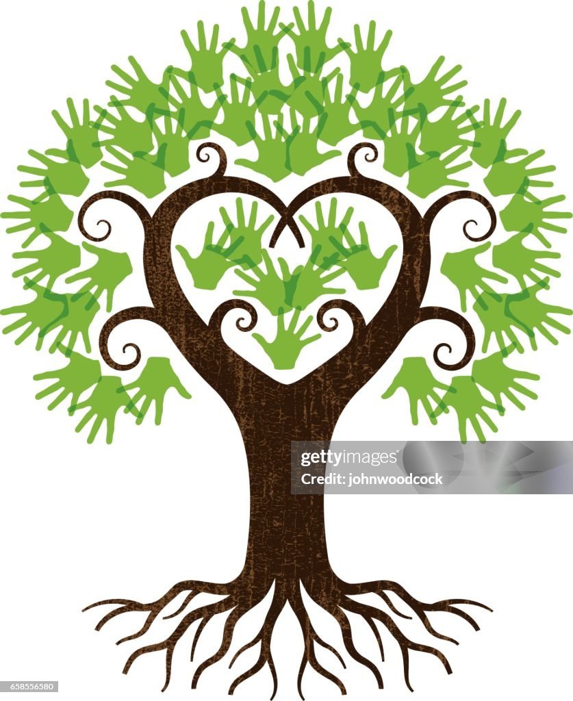 Pequeña ilustración de árbol de corazón práctico