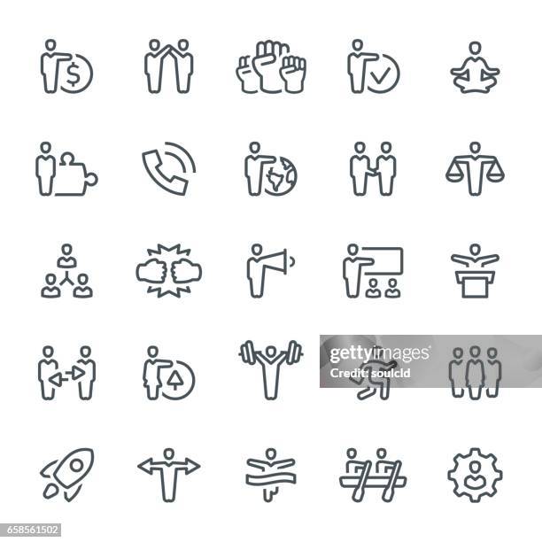 business icons - face off stock illustrations