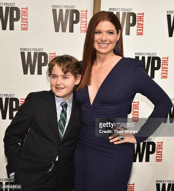 Roman Walker Zelman and mother Debra Messing attend WP Theater's 32nd Annual Gala at The Edison Ballroom on March 27, 2017 in New York City.