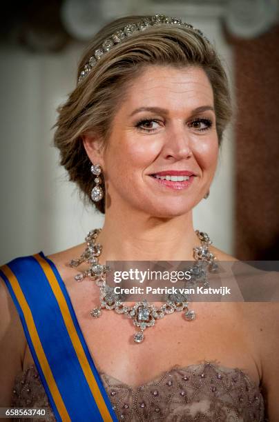 Queen Maxima of The Netherlands host an state banquet for President Mauricio Macri of Argentine and his wife Juliana Awada at the Royal Palace on...