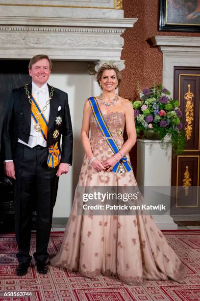 King Willem-Alexander and Queen Maxima of The Netherlands host an state banquet for President Mauricio Macri of Argentine and his wife Juliana Awada...