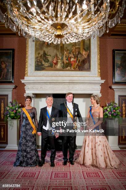 King Willem-Alexander and Queen Maxima of The Netherlands host an state banquet for President Mauricio Macri of Argentine and his wife Juliana Awada...