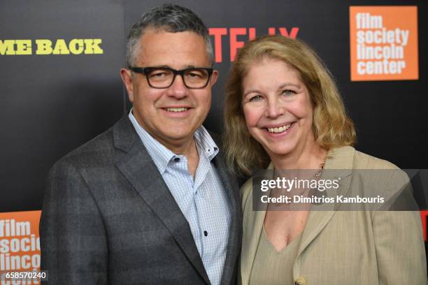 Jeffrey Toobin and Amy Bennett McIntosh attends the "Five Came Back" world premiere at Alice Tully Hall at Lincoln Center on March 27, 2017 in New...