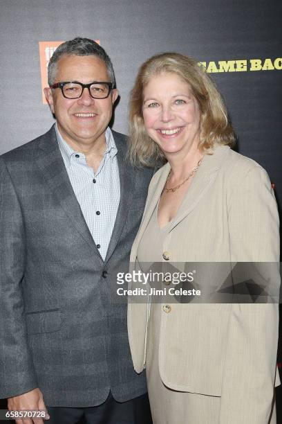 Jeffrey Toobin and Amy Bennett McIntosh attend the world Premiere of "Five Came Back" at Alice Tully Hall, Lincoln Center on March 27, 2017 in New...