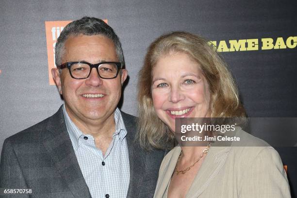 Jeffrey Toobin and Amy Bennett McIntosh attend the world Premiere of "Five Came Back" at Alice Tully Hall, Lincoln Center on March 27, 2017 in New...