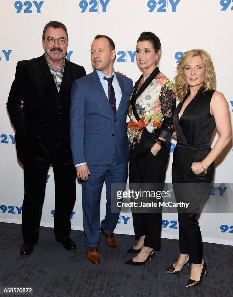 Tom Selleck,Donnie Wahlberg,Bridget Moynahan and Amy Carlson attend the Blue Bloods 150th Episode Celebration at 92nd Street Y on March 27, 2017 in...