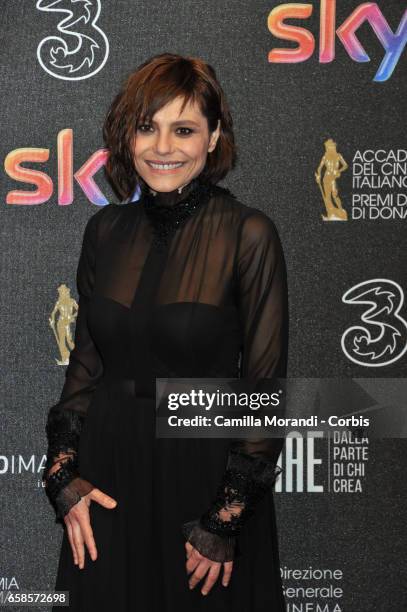 Antonia Truppo walks the red carpet of the 61. David Di Donatello on March 27, 2017 in Rome, Italy.