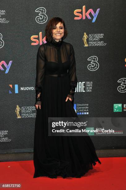 Antonia Truppo walks the red carpet of the 61. David Di Donatello on March 27, 2017 in Rome, Italy.