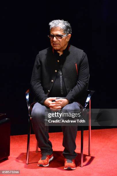 Deepak Chopra attends TimesTalks at Florence Gould Hall on March 27, 2017 in New York City.