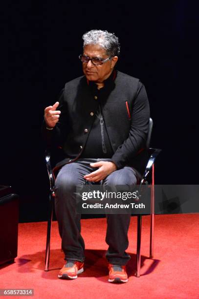 Deepak Chopra attends TimesTalks at Florence Gould Hall on March 27, 2017 in New York City.