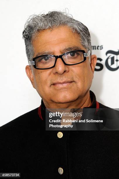 Deepak Chopra attends Deepak Chopra On "You Are The Universe" At TimesTalksat Florence Gould Hall on March 27, 2017 in New York City.