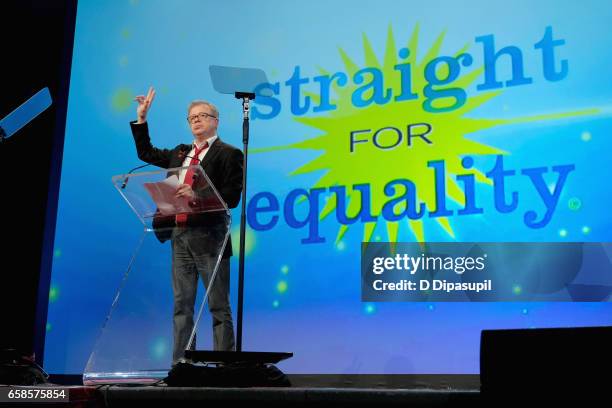 Entertainment presenter, producer Eric Gilliland speaks on stage during the ninth annual PFLAG National Straight for Equality Awards Gala on March...