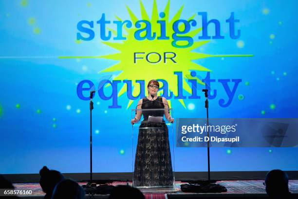 National Director of Learning and Inclusion, Jean-Marie Navetta speaks on stage during the ninth annual PFLAG National Straight for Equality Awards...