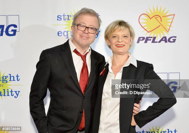 Entertainment Presenter Eric Gilliland and Entertainment Honoree Martha Plimpton attend the ninth annual PFLAG National Straight for Equality Awards...