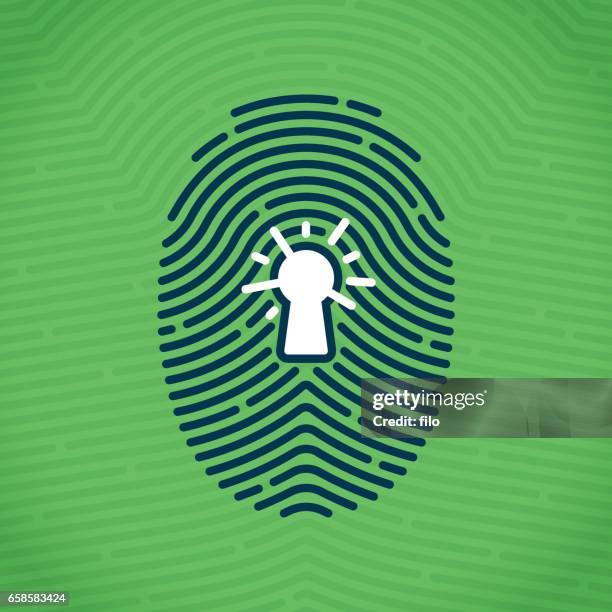 fingerprint security - thumbprint stock illustrations