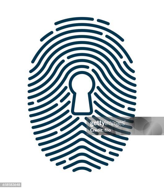 fingerprint security - printmaking technique stock illustrations