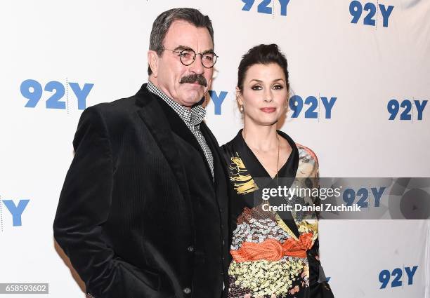 Tom Selleck and Bridget Moynahan attend the Blue Bloods 150th episode celebration at 92Y on March 27, 2017 in New York City.