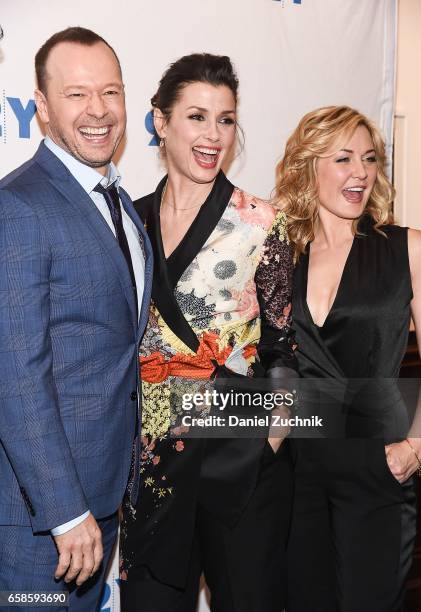Donnie Wahlberg, Bridget Moynahan and Amy Carlson attend the Blue Bloods 150th episode celebration at 92Y on March 27, 2017 in New York City.