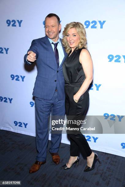 Donnie Wahlberg and Amy Carlson attend the "Blue Bloods" 150th Episode Celebration at 92Y on March 27, 2017 in New York City.