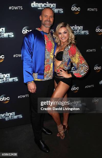 Former MLB player David Ross and dancer Lindsay Arnold attend "Dancing with the Stars" Season 24 at CBS Televison City on March 27, 2017 in Los...