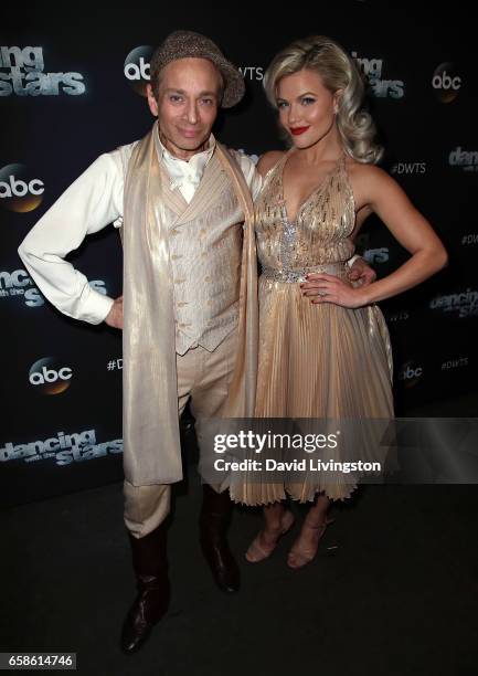 Actor Chris Kattan and dancer Witney Carson attend "Dancing with the Stars" Season 24 at CBS Televison City on March 27, 2017 in Los Angeles,...