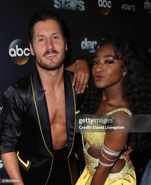 Fifth Harmony member Normani Kordei and dancer Valentin Chmerkovskiy attend "Dancing with the Stars" Season 24 at CBS Televison City on March 27,...