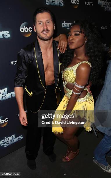 Fifth Harmony member Normani Kordei and dancer Valentin Chmerkovskiy attend "Dancing with the Stars" Season 24 at CBS Televison City on March 27,...