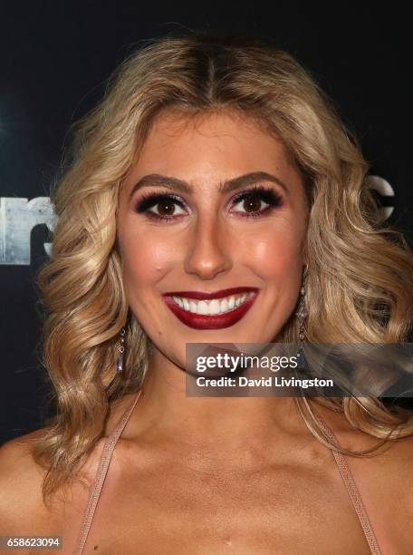 Dancer Emma Slater attends "Dancing with the Stars" Season 24 at CBS Televison City on March 27, 2017 in Los Angeles, California.