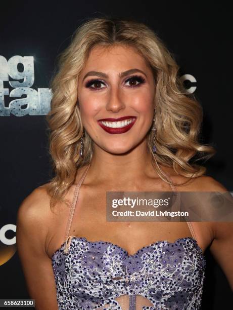 Dancer Emma Slater attends "Dancing with the Stars" Season 24 at CBS Televison City on March 27, 2017 in Los Angeles, California.