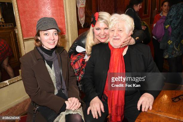 Actress Aurelia Thierree, painter Isa Sator and Theatre Dejazet owner Jean Bouquin attend Jean Pierre Kalfon ad P.I.B. Band Concert at Theatre...
