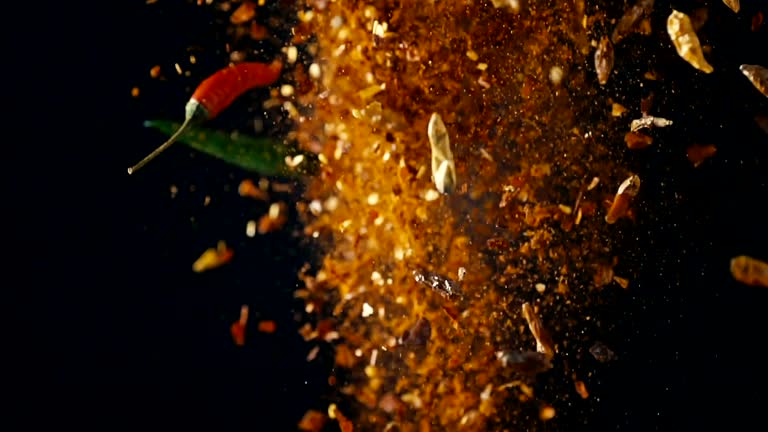 Sample Mix Explosion Spice Mix Food Explosion with Chili and Peppercorns 동영상 (658628510 ...