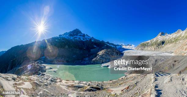 rhone gletscher panorama, schweiz - rhone stock-fotos und bilder