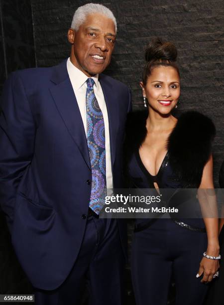 Julius "Dr. J" Erving and Dorys Madden attend the SDC Foundation presents The Mr. Abbott Award honoring Kenny Leon at ESPACE on March 27, 2017 in New...