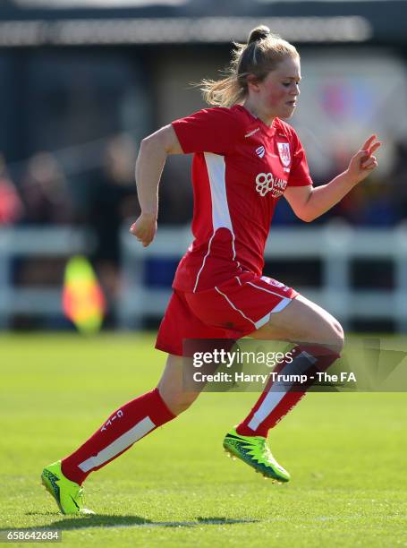 Millie Farrow of Bristol City Women during the SSE FA Women's Cup Sixth Round match between Bristol City Women and Manchester City Women at the Stoke...