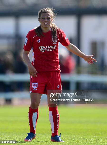 Jodie Brett of Bristol City Women during the SSE FA Women's Cup Sixth Round match between Bristol City Women and Manchester City Women at the Stoke...