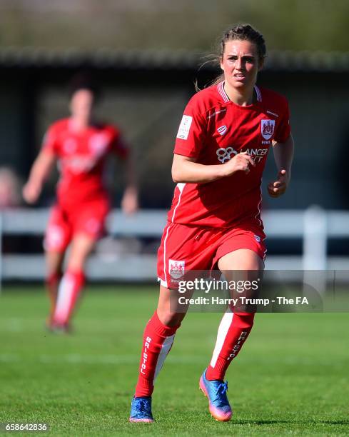 Jodie Brett of Bristol City Women during the SSE FA Women's Cup Sixth Round match between Bristol City Women and Manchester City Women at the Stoke...