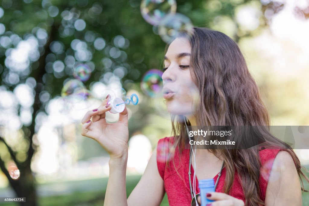 Bulles dans le parc