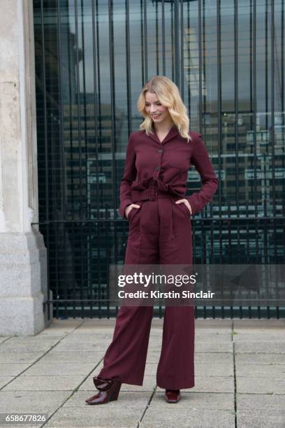 Actress Anya Taylor-Joy wears all Mulberry on day 3 of London Womens Fashion Week Autumn/Winter 2017, on February 19, 2017 in London, England.