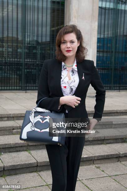 Fashion designer and model Jasmine Guinness on day 3 of London Womens Fashion Week Autumn/Winter 2017, on February 19, 2017 in London, England.