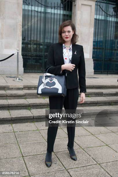 Fashion designer and model Jasmine Guinness on day 3 of London Womens Fashion Week Autumn/Winter 2017, on February 19, 2017 in London, England.