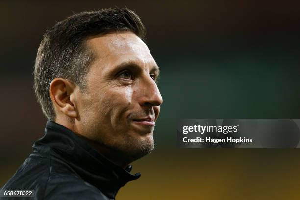 Head coach Christophe Gamel of Fiji looks on during the 2018 FIFA World Cup Qualifier match between the New Zealand All Whites and Fiji at Westpac...