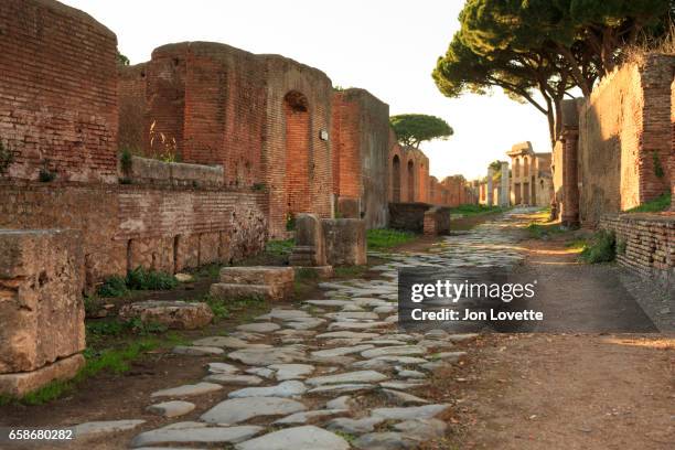 ostia antica back street - ancient rome stock pictures, royalty-free photos & images