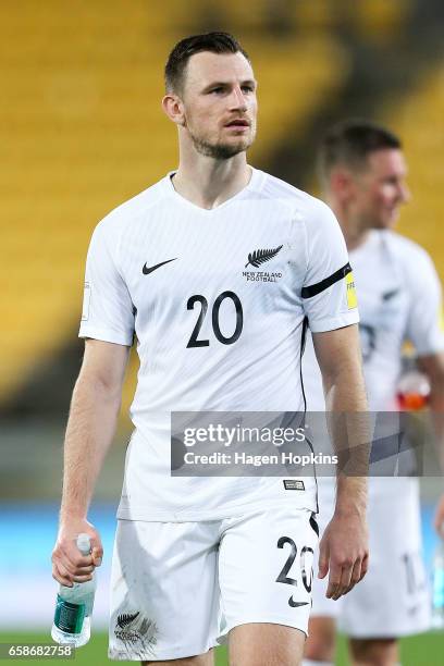 Tommy Smith of New Zealand looks on after the 2018 FIFA World Cup Qualifier match between the New Zealand All Whites and Fiji at Westpac Stadium on...