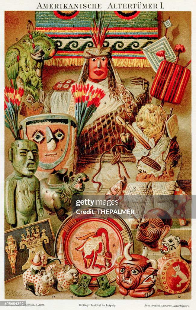 American antiquities chromolithograph 1895