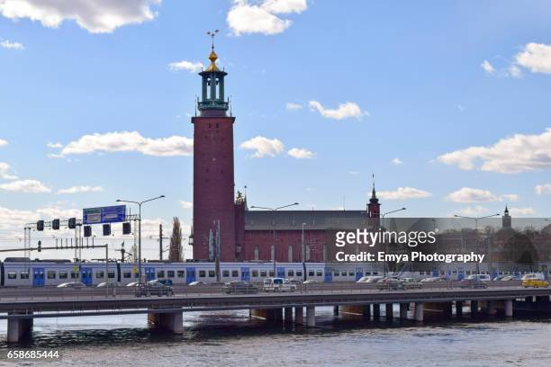 city hall - stockholm, sweden - autostrada stock pictures, royalty-free photos & images