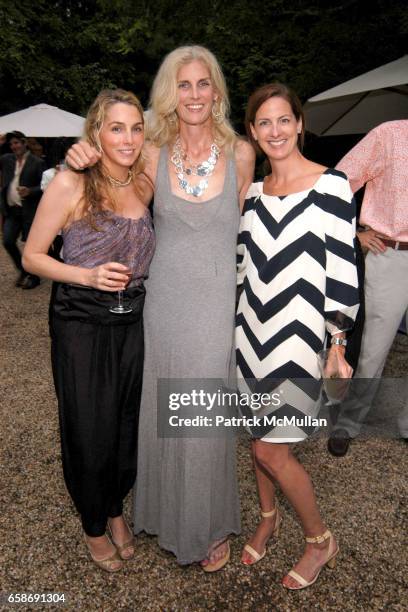 Beth Blake, Jane Brunelle and Margot Brunelle attend 9th Annual Midsummer Night Drinks at Whimsy Farm on June 13, 2009 in Sagaponack, NY.